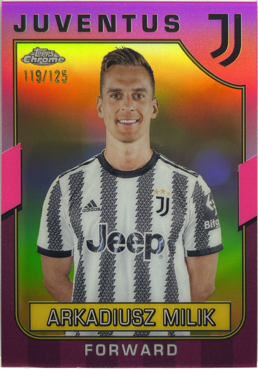 Arkadiusz Milik 119/125 Pink Topps Chrome Juventus 2022/23