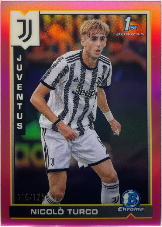 Nicolo Turco 116/125 1ST Bowman Pink Topps Chrome Juventus 2022/23