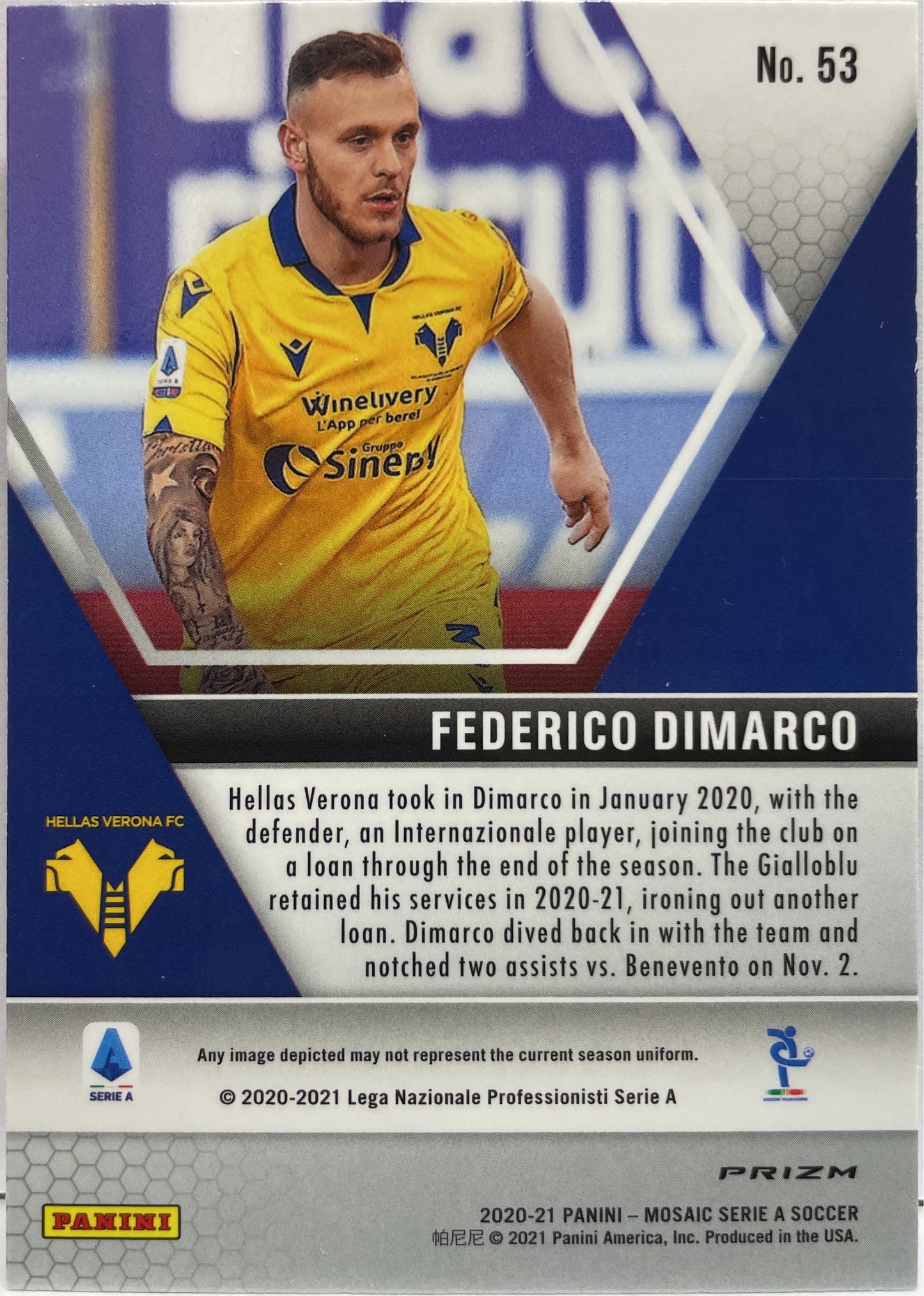 Federico DiMarco Rookie Red Mosaic Serie A 2020/21