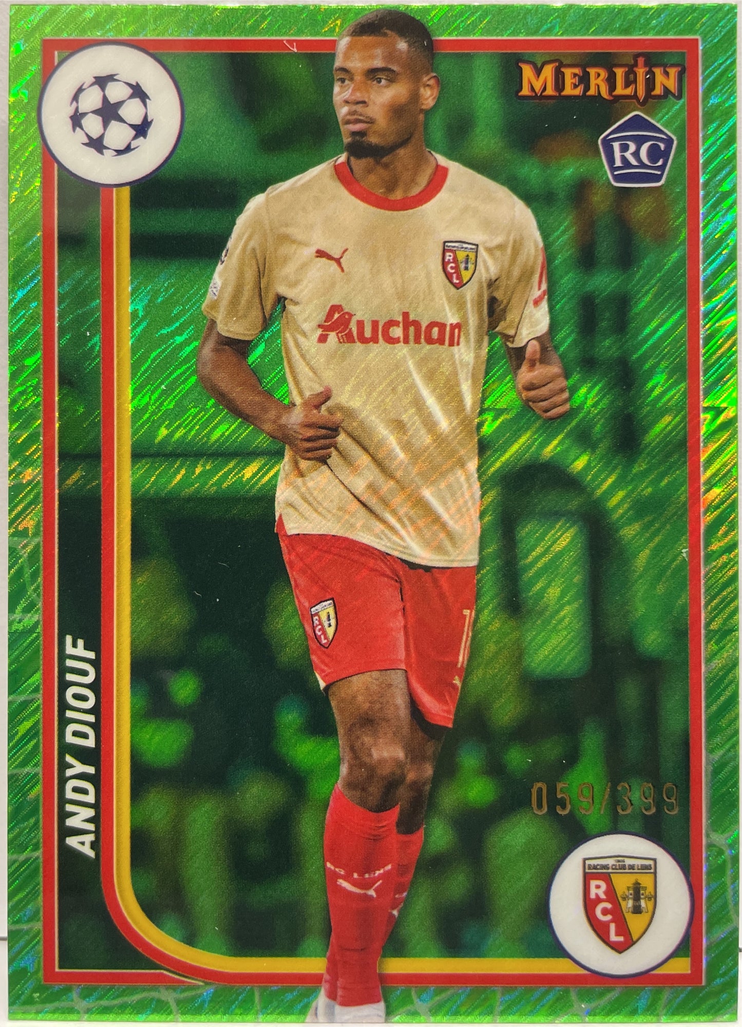 Andy Diouf 59/399 Rookie Green Shimmer Topps Chrome Merlin UCC 2023/24