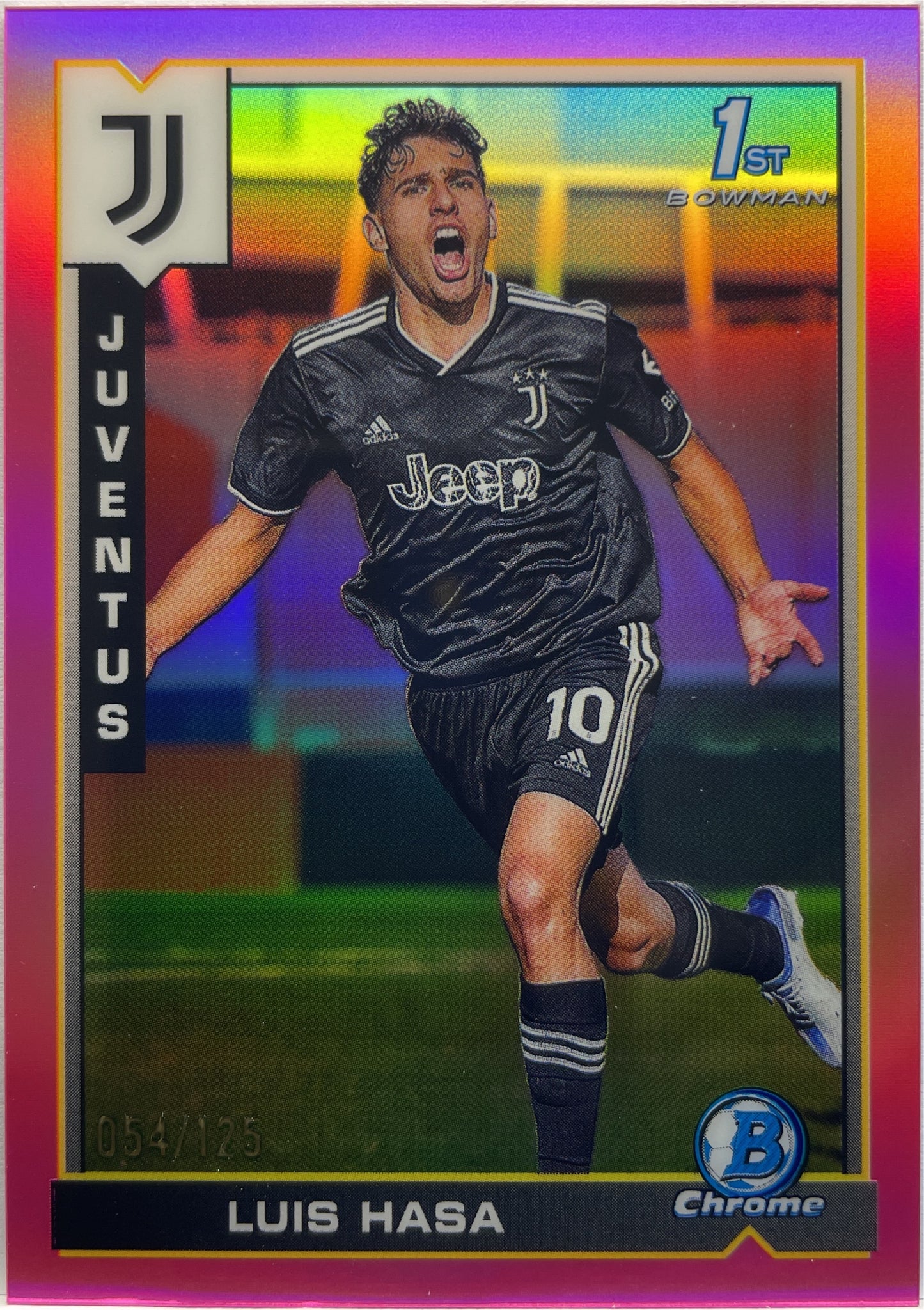 Luis Hasa 54/125 1ST Bowman Pink Topps Chrome Juventus 2022/23