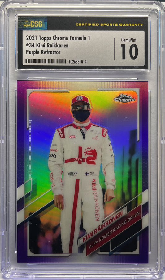 CSG 10 - Kimi Raikkonen /399 Purple - Topps Chrome F1 2021