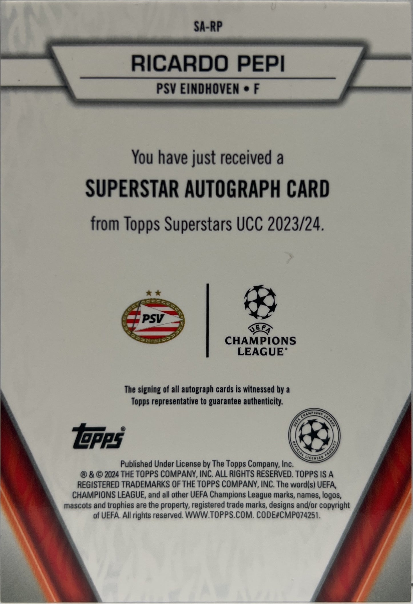 Ricardo Pepi Autograph Topps Superstars UCC 2023/24