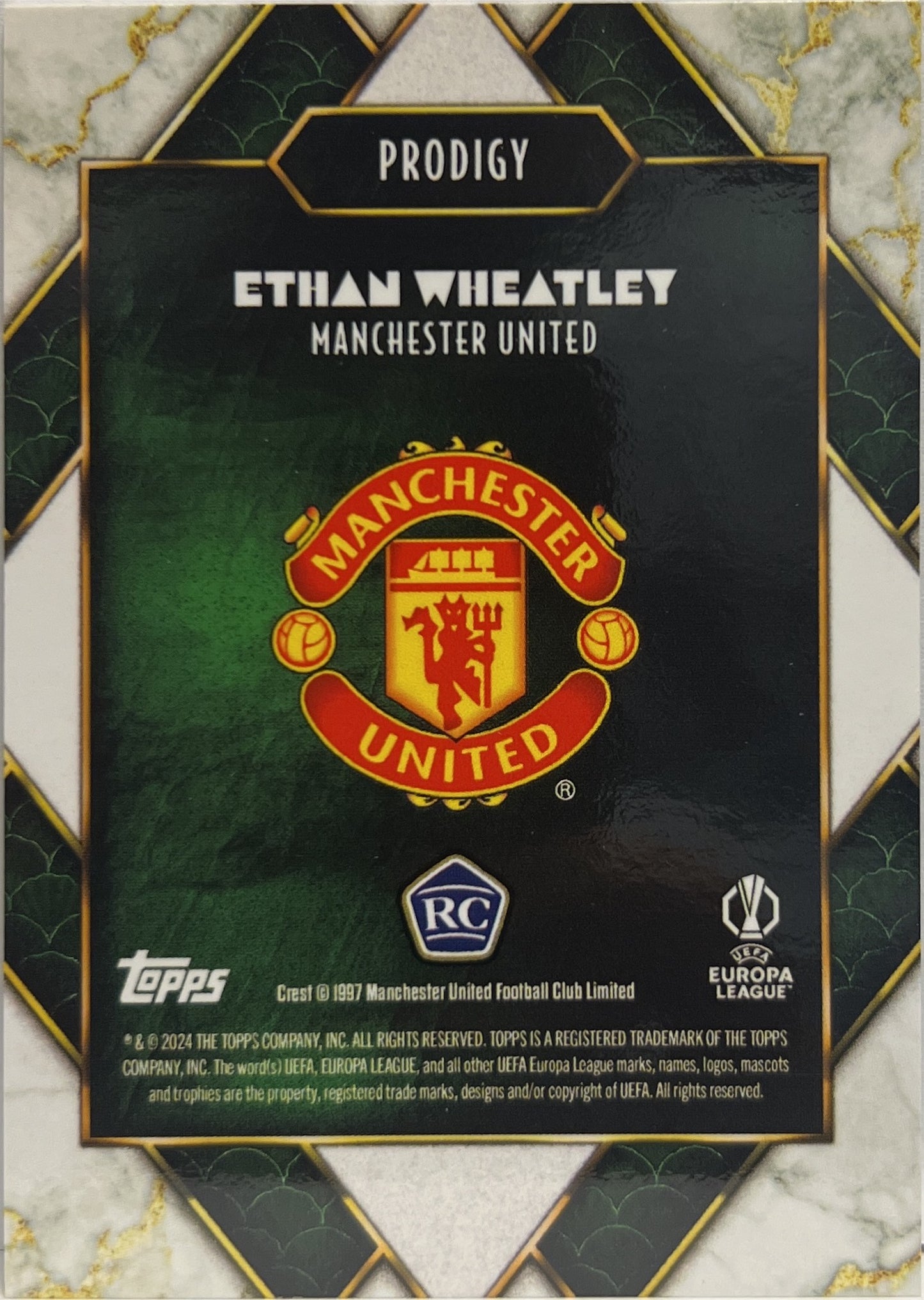Ethan Wheatley 91/99 Rookie Autograph Prodigy Green Topps Deco 2024/25