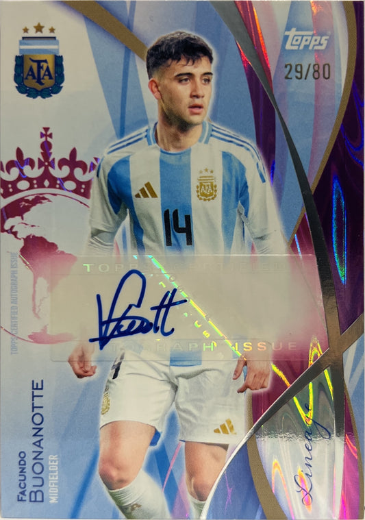 Facundo Buonanotte 29/80 Autograph Pink Topps Lineage Argentina 2024