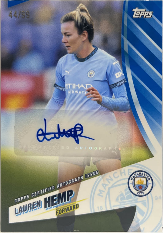 Lauren Hemp 44/99 Autograph Blue Topps Blue Moon Manchester City 2024/25