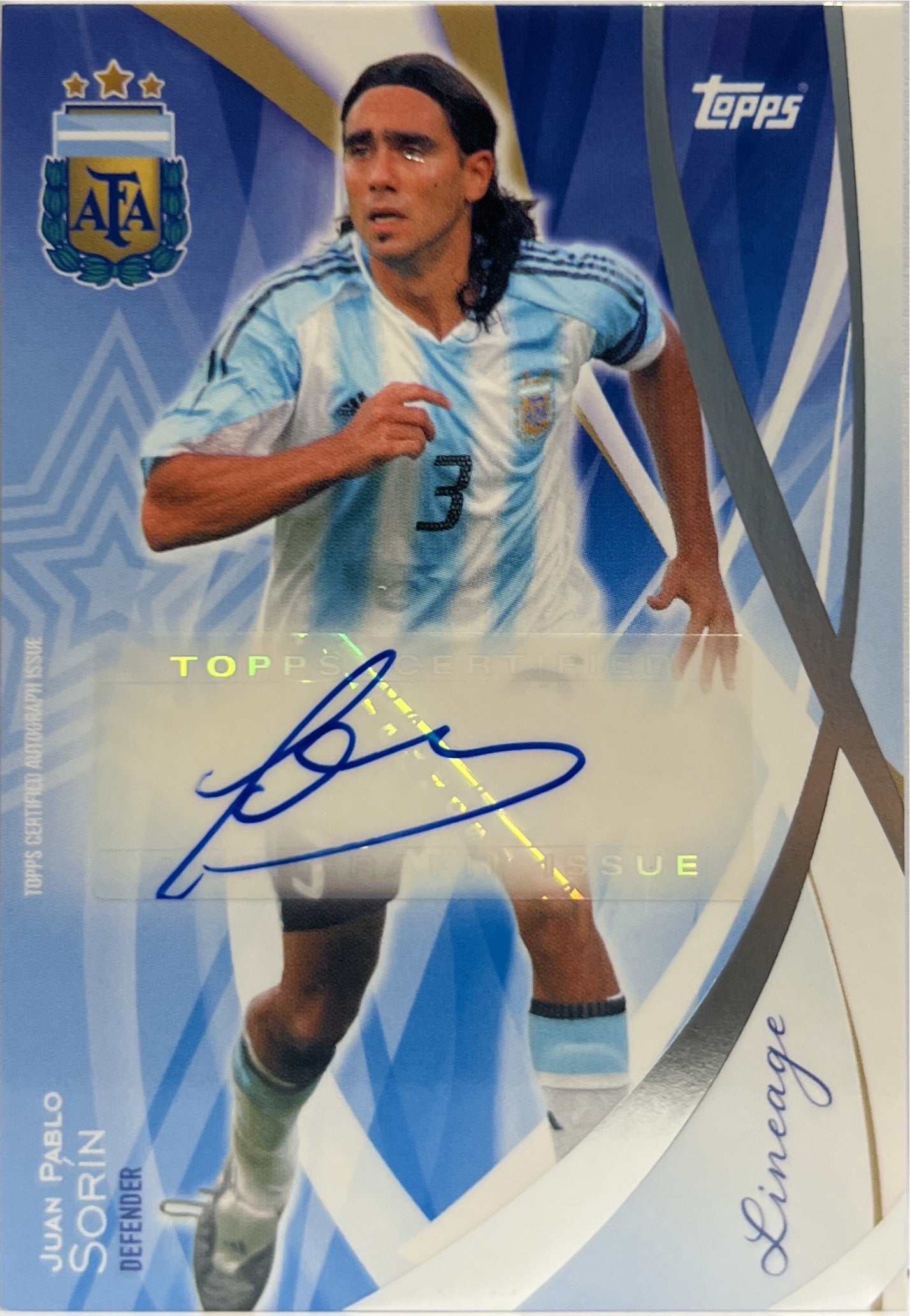 Juan Pablo Sorin Autograph Topps Lineage Argentina 2024