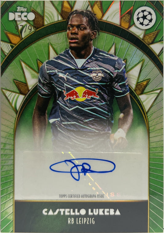 Castello Lukeba 97/99 Autograph Green Topps Deco 2024/25