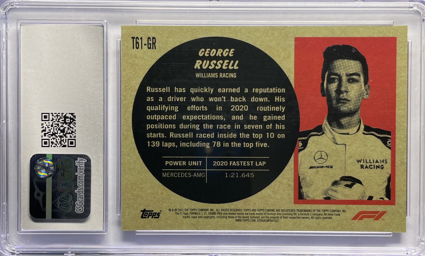 CSG 10 - George Russell '61 Sports Cars - Topps Chrome F1 2021