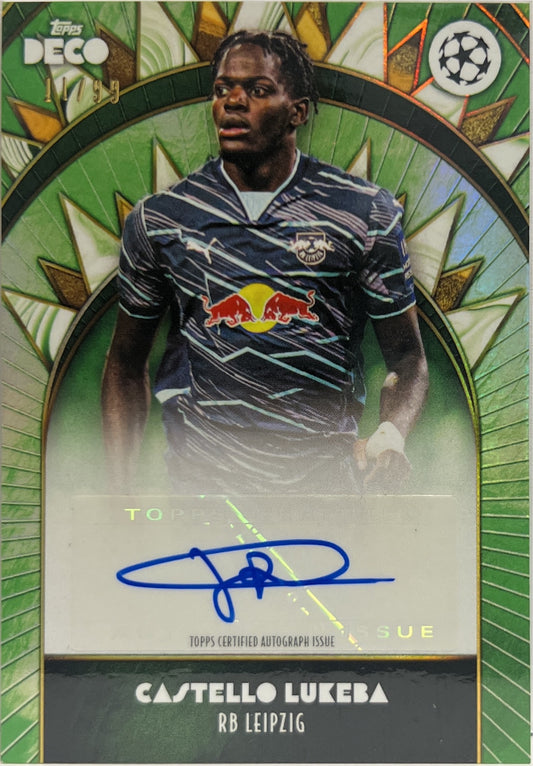 Castello Lukeba 11/99 Autograph Green Topps Deco 2024/25