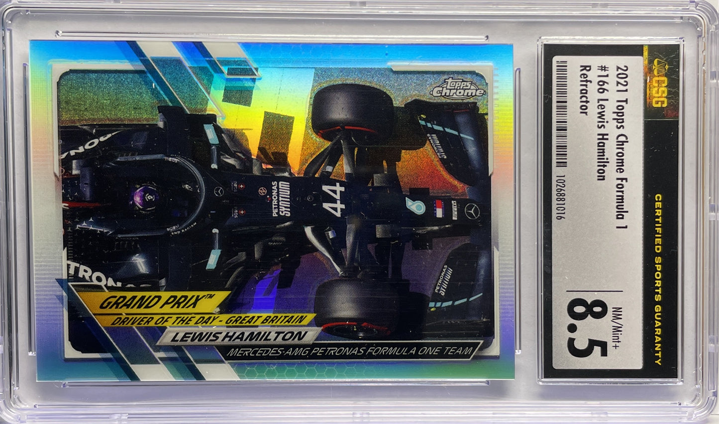 CSG 8.5 - Lewis Hamilton Refractor - Topps Chrome F1 2021