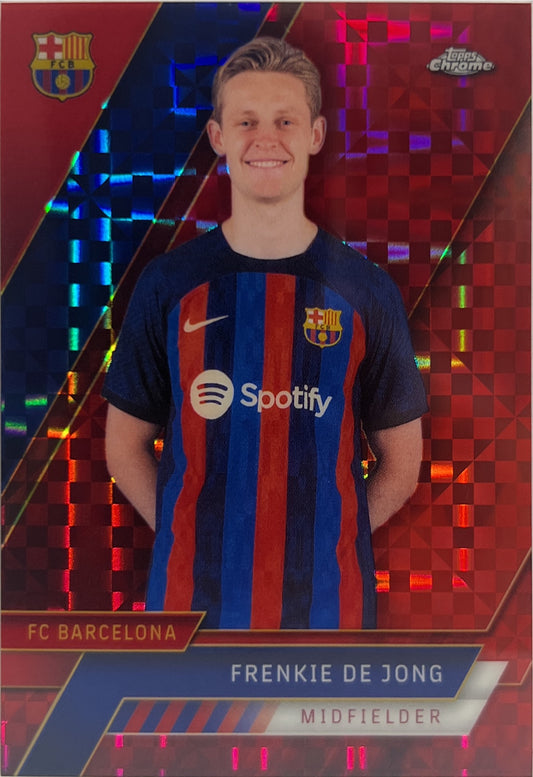 Frenkie De Jong 1/5 Red Topps Chrome Barcellona 2022/23