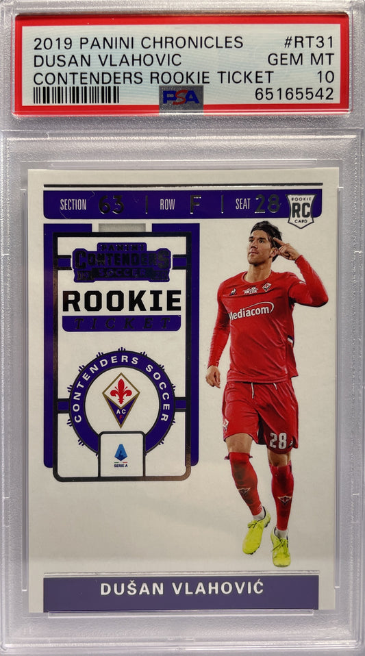 PSA 10 - Dusan Vlahovic Rookie Ticket - Panini Chronicles 2019/20