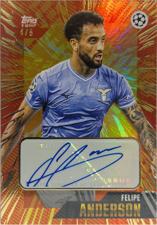 Felipe Anderson 4/5 Autograph Topps Gold 2022/23