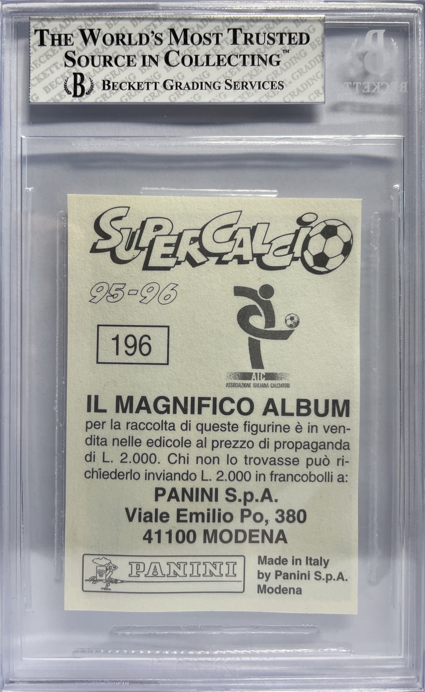 Beckett 6 - Ronaldo - Supercalcio Sticker 1995/96