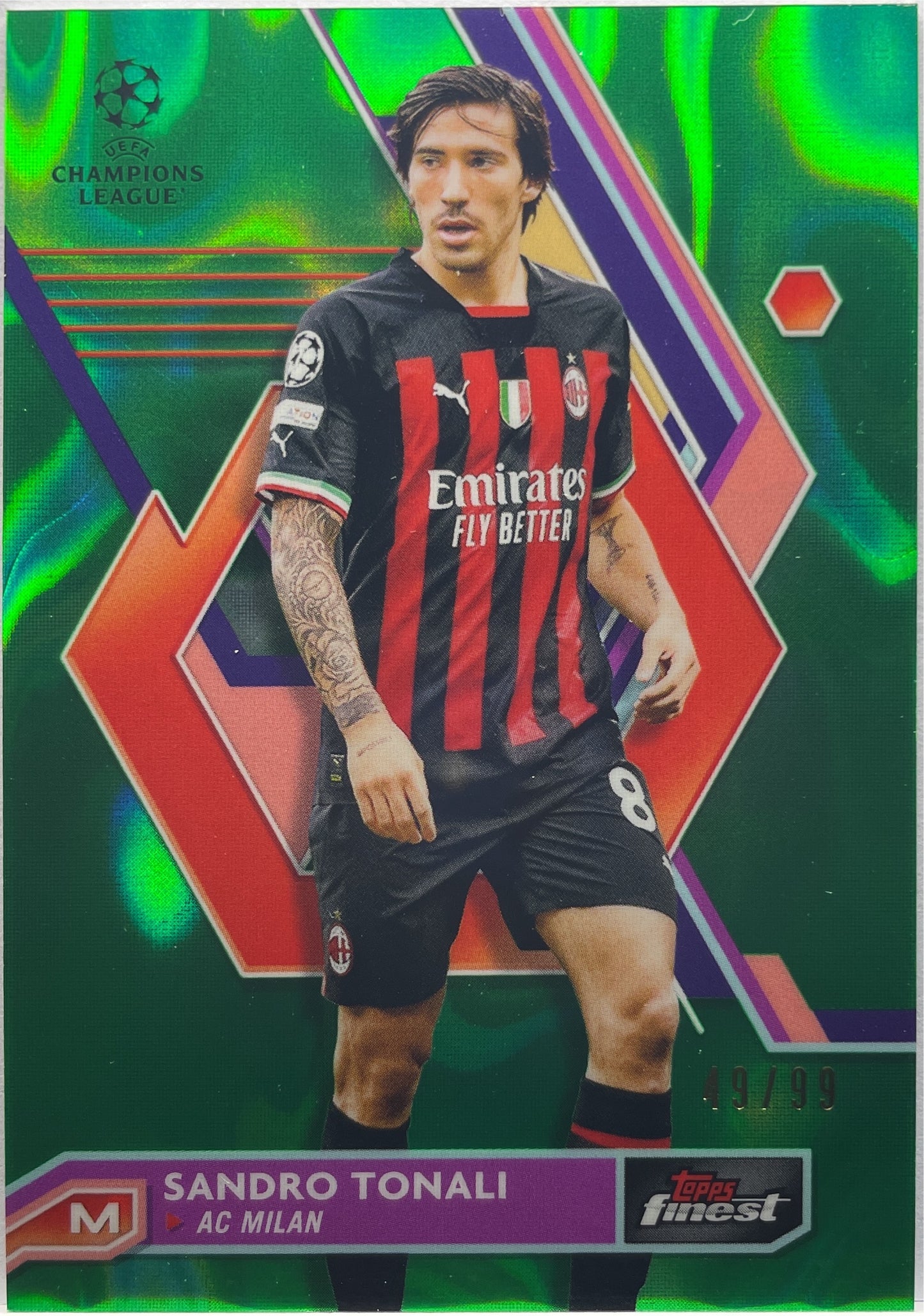 Sandro Tonali 49/99 Green Topps Finest UCC 2022/23