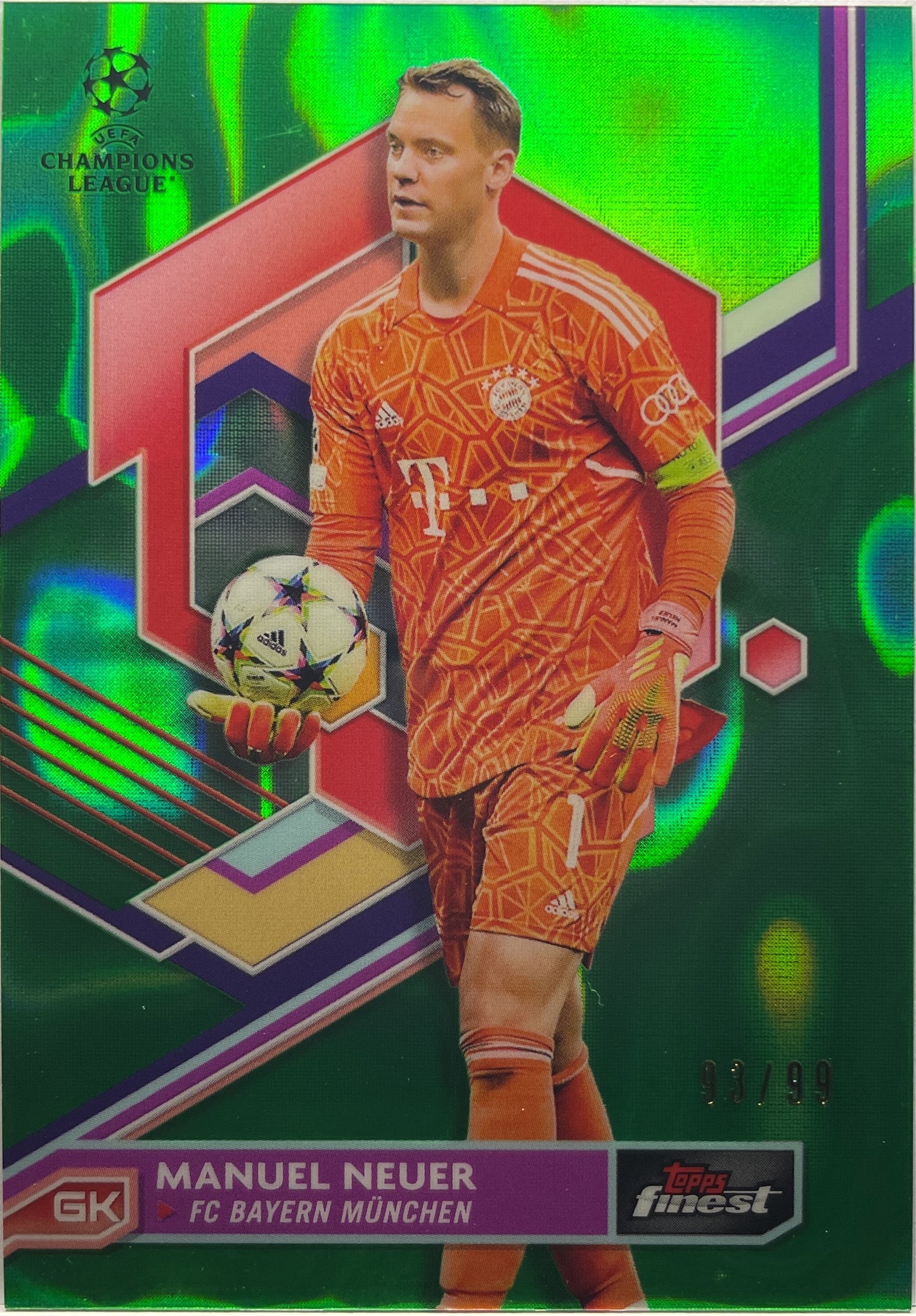 Manuel Neuer 93/99 Green Wave Topps Finest UCC 2022/23