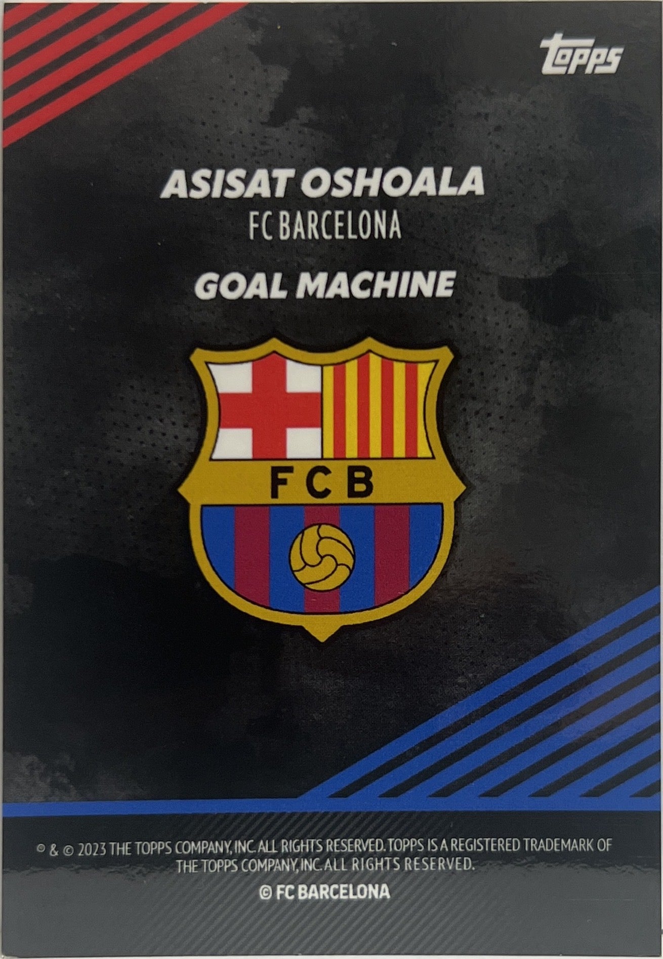Asisat Oshoala 23/25 Autograph Topps Barcelona Women's Champions 2023
