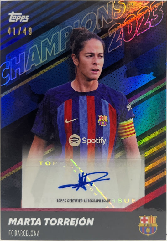 Marta Torrejon 41/49 Autograph Topps Barcelona Women's Champions 2023