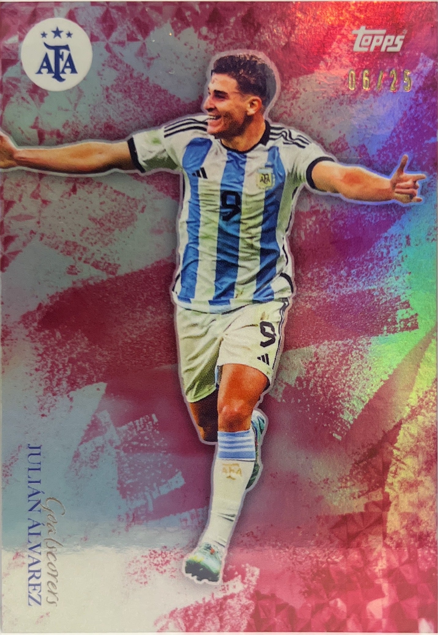 Julian Alvarez 6/25 Goal Scorers Topps Argentina World Champions 2023
