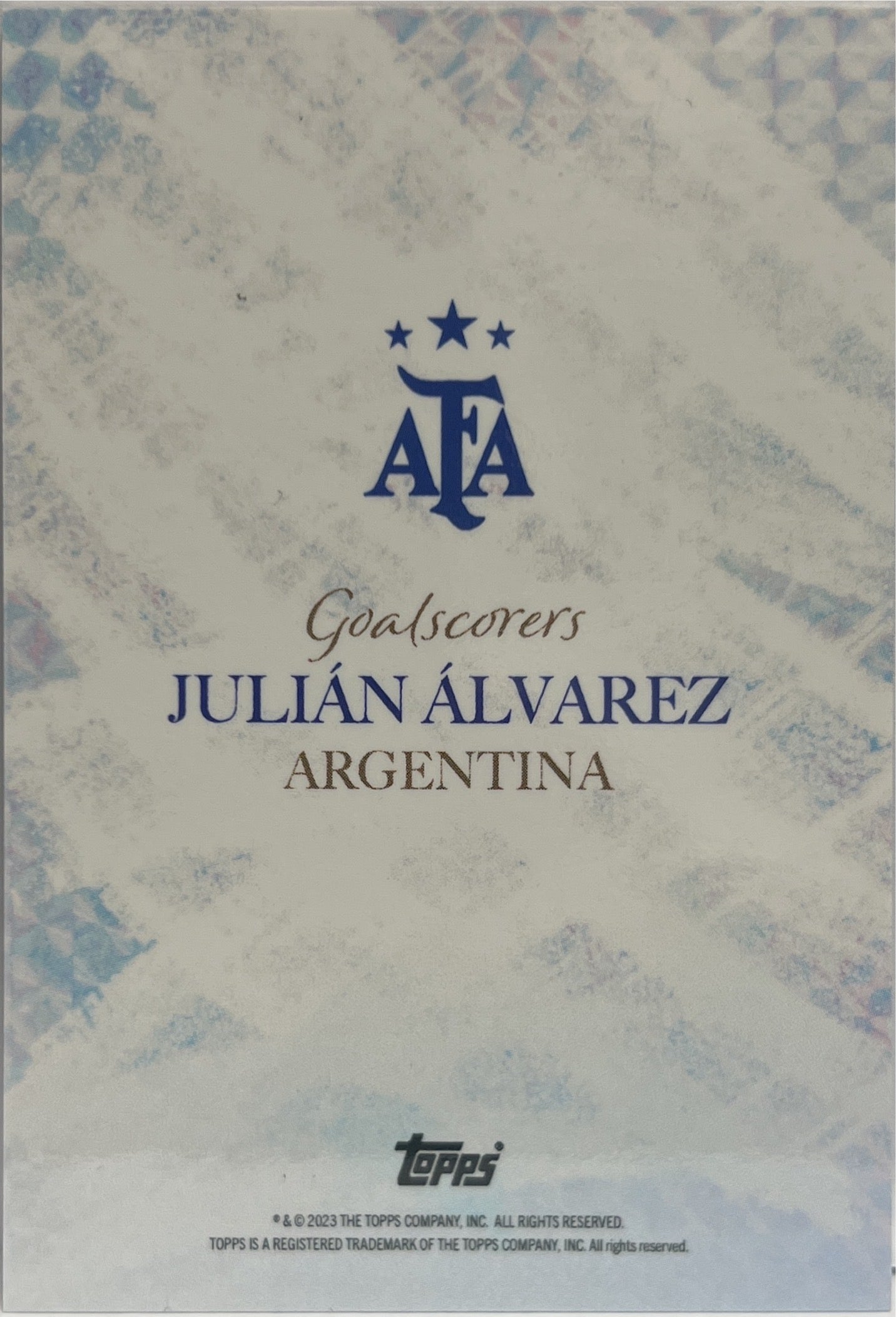 Julian Alvarez 6/25 Goal Scorers Topps Argentina World Champions 2023