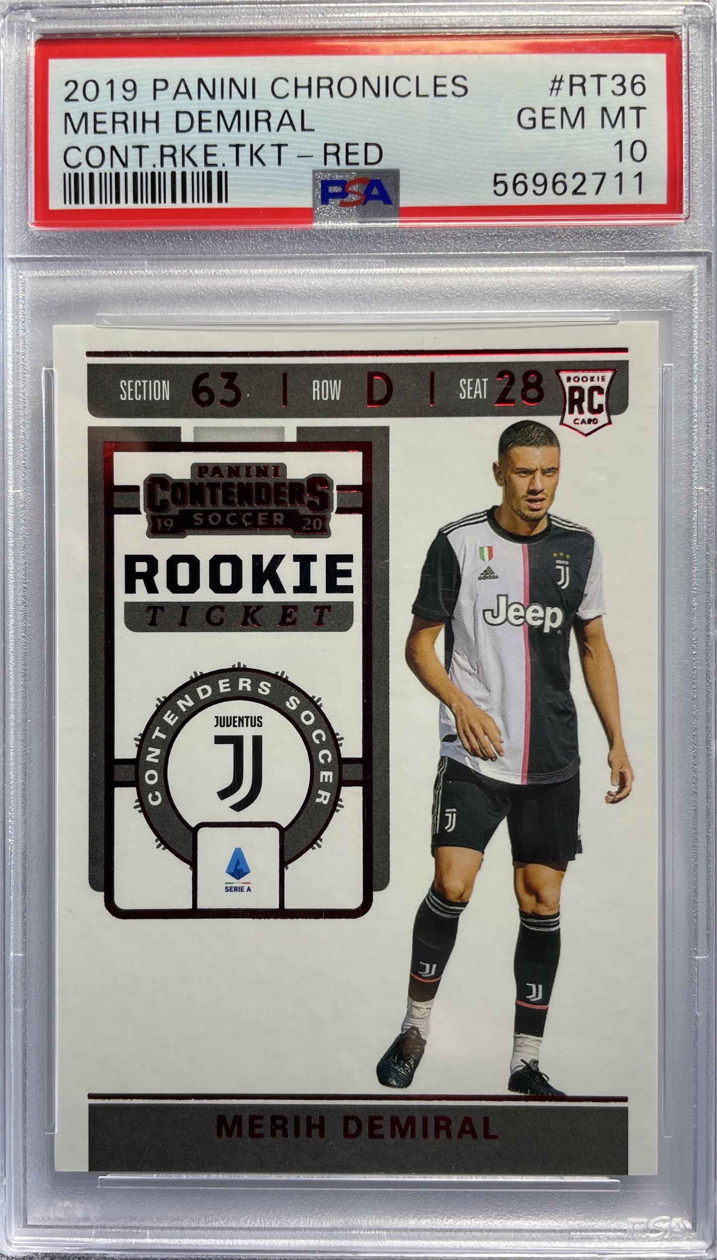 PSA 10 Merih Demiral Rookie Ticket Red - Panini Chronicles 2019/20