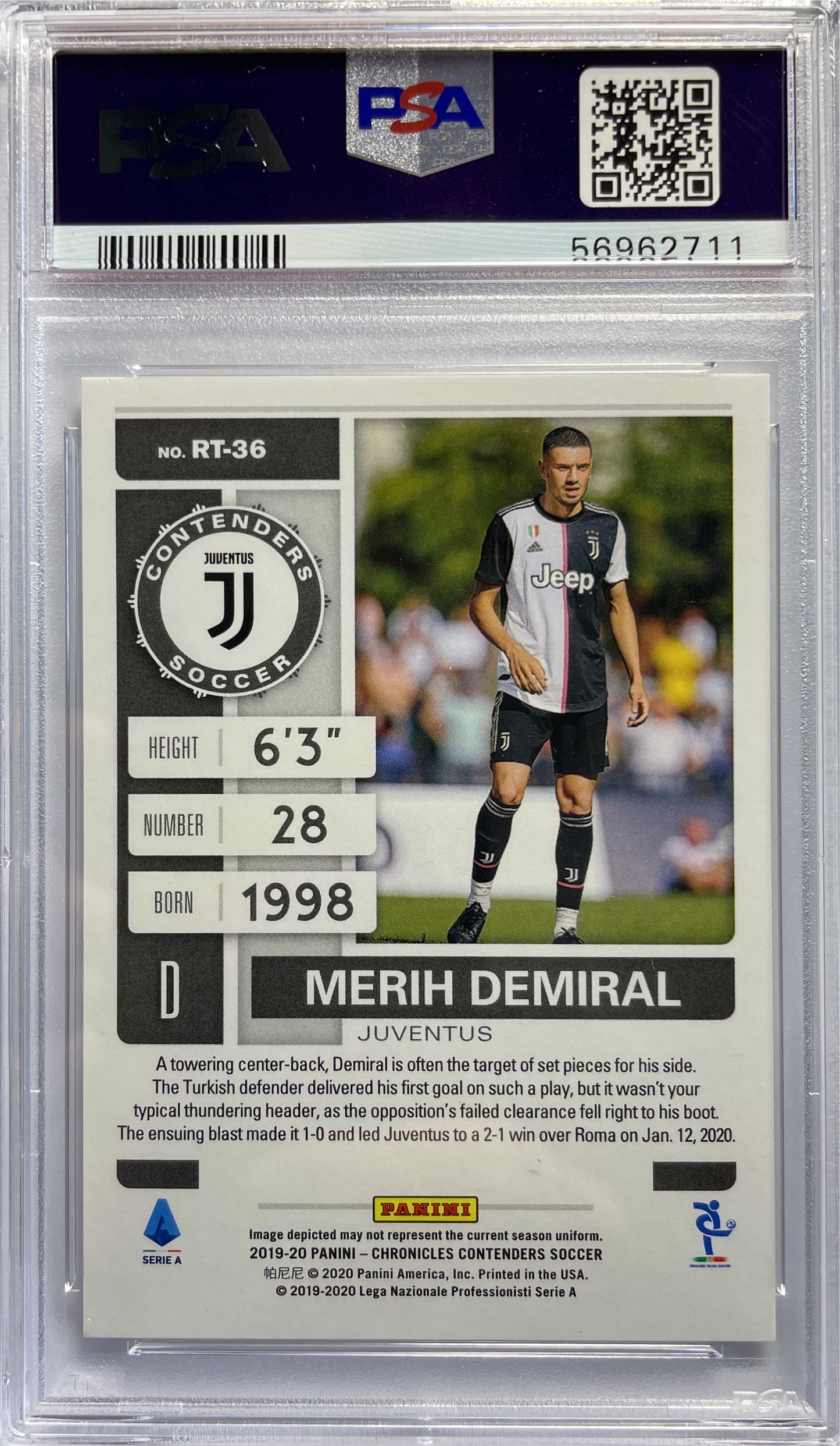 PSA 10 Merih Demiral Rookie Ticket Red - Panini Chronicles 2019/20