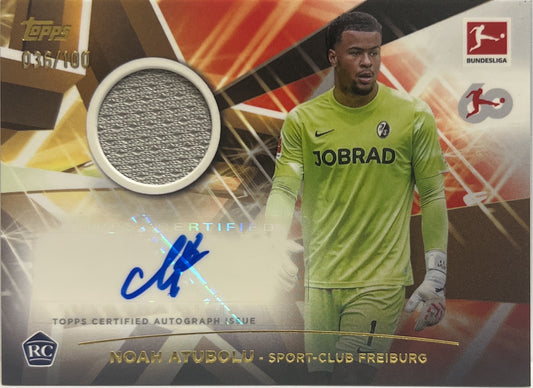 Noah Atubolu 36/100 Rookie Patch Autograph Topps 60 Years Celebration Bundesliga 2023/24