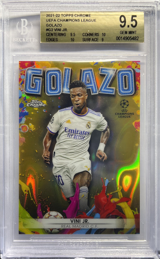 Beckett 9.5 - Vini Jr Golazo - Topps Chrome UCL 2021/22