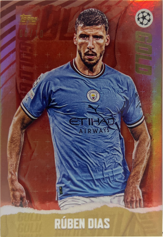 Ruben Dias 8/10 Topps Gold 2022/23