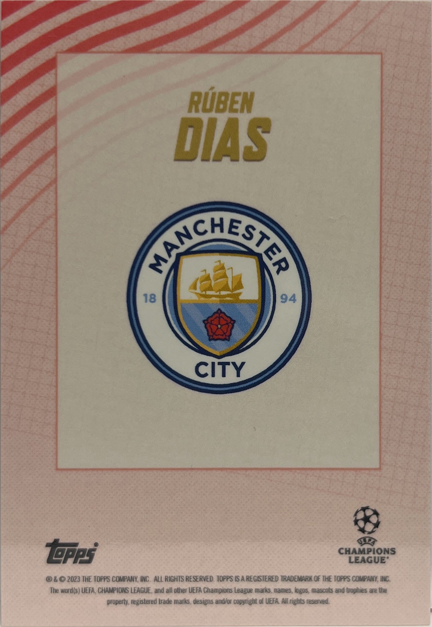 Ruben Dias 8/10 Topps Gold 2022/23