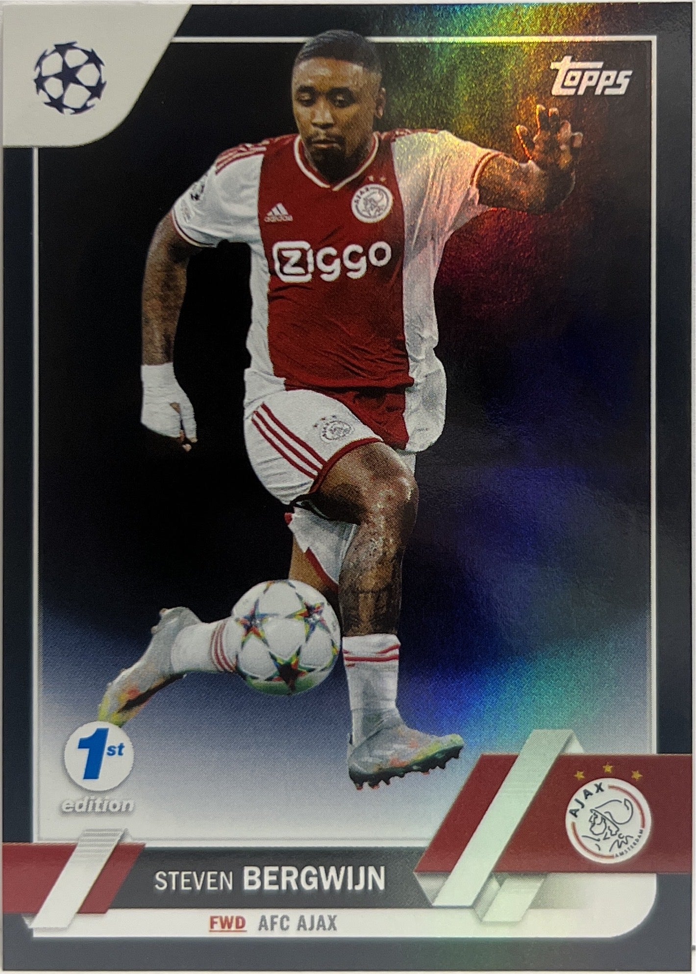 Steven Bergwijn 8/10 Black Topps UCC 1ST Edition 2022/23