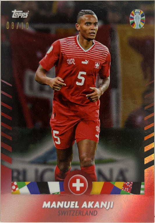 Manuel Akanji 8/10 Topps Mourinho Platinum Curated Euro 2024
