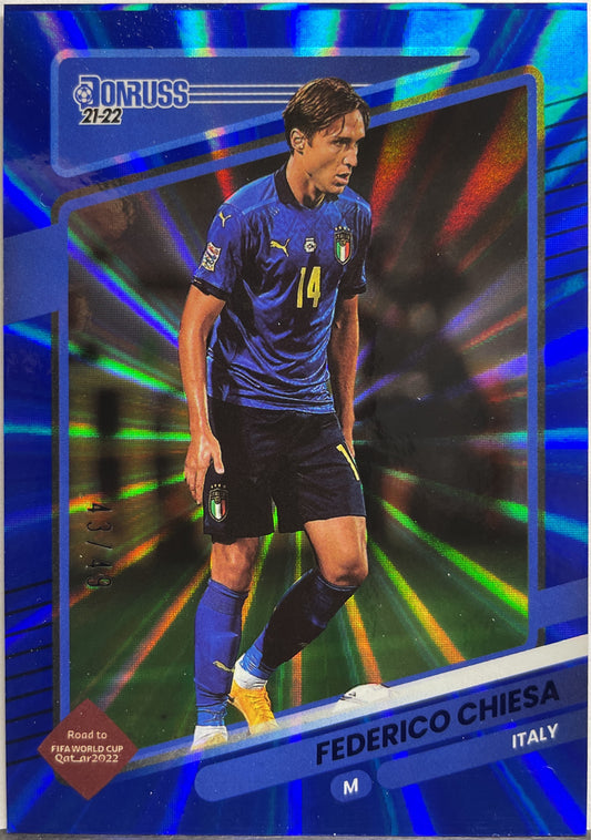 Federico Chiesa 43/49 Blue Donruss Road To Qatar 2021/22