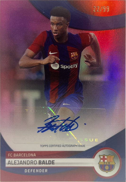 Alejandro Balde 22/99 Autograph Topps Team Set Barcelona 2023/24