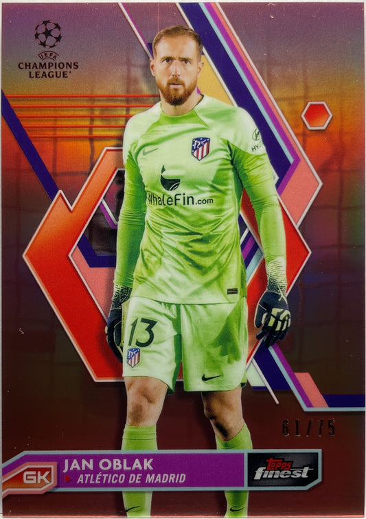 Jan Oblak 61/75 Rose Gold Topps Finest UCC 2022/23