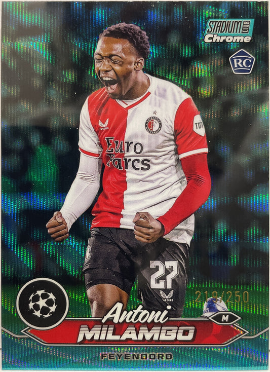 Antoni Milambo 219/250 Aqua Wave Topps Chrome Stadium Club 2023/24