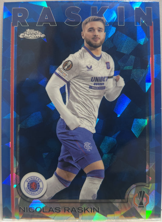 Nicolas Raskin Cracked Ice Blue Topps Chrome Sapphire 2024/25