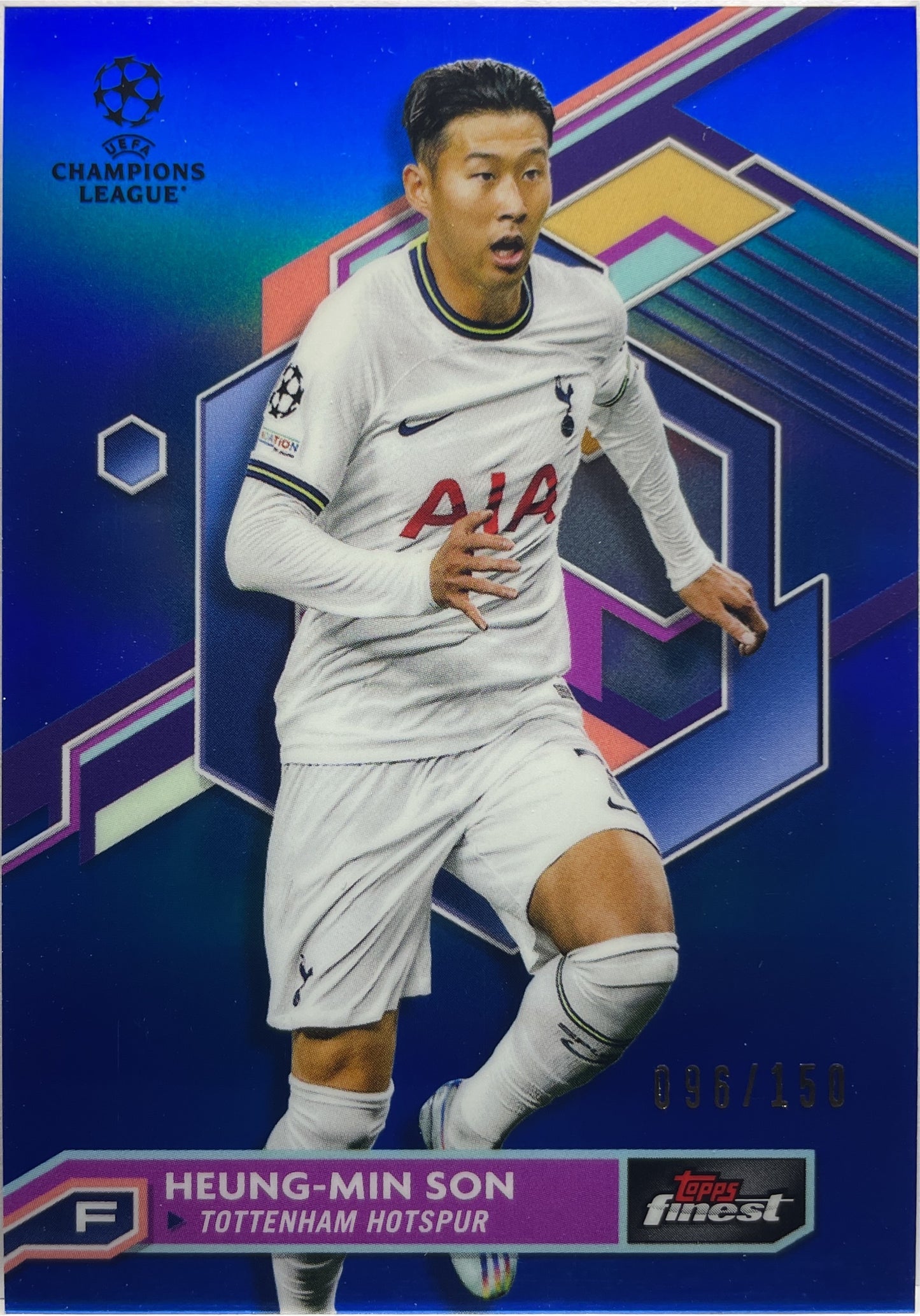 Heung-Min Son 96/150 Blue Topps Finest UCC 2022/23