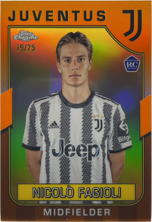 Nicolo Fagioli 19/25 Rookie Orange Topps Chrome Juventus 2022/23