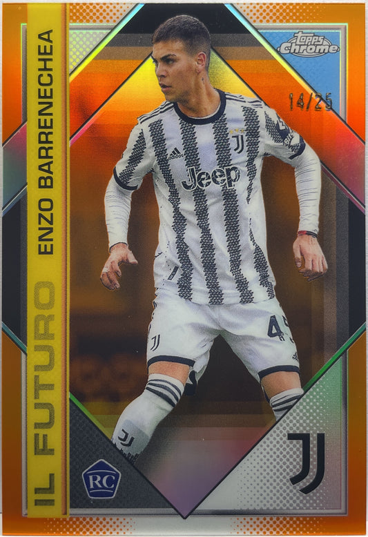 Enzo Barrenechea 14/25 Il Futuro Orange Topps Chrome Juventus 2022/23