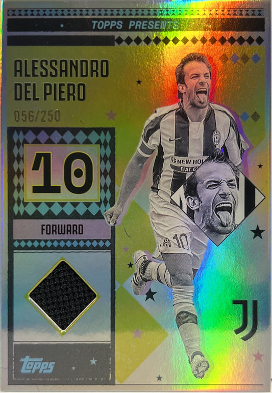 Alessandro Del Piero 56/250 Patch Vintage Lady Relic Topps Juventus Premium Team Set 2024/25