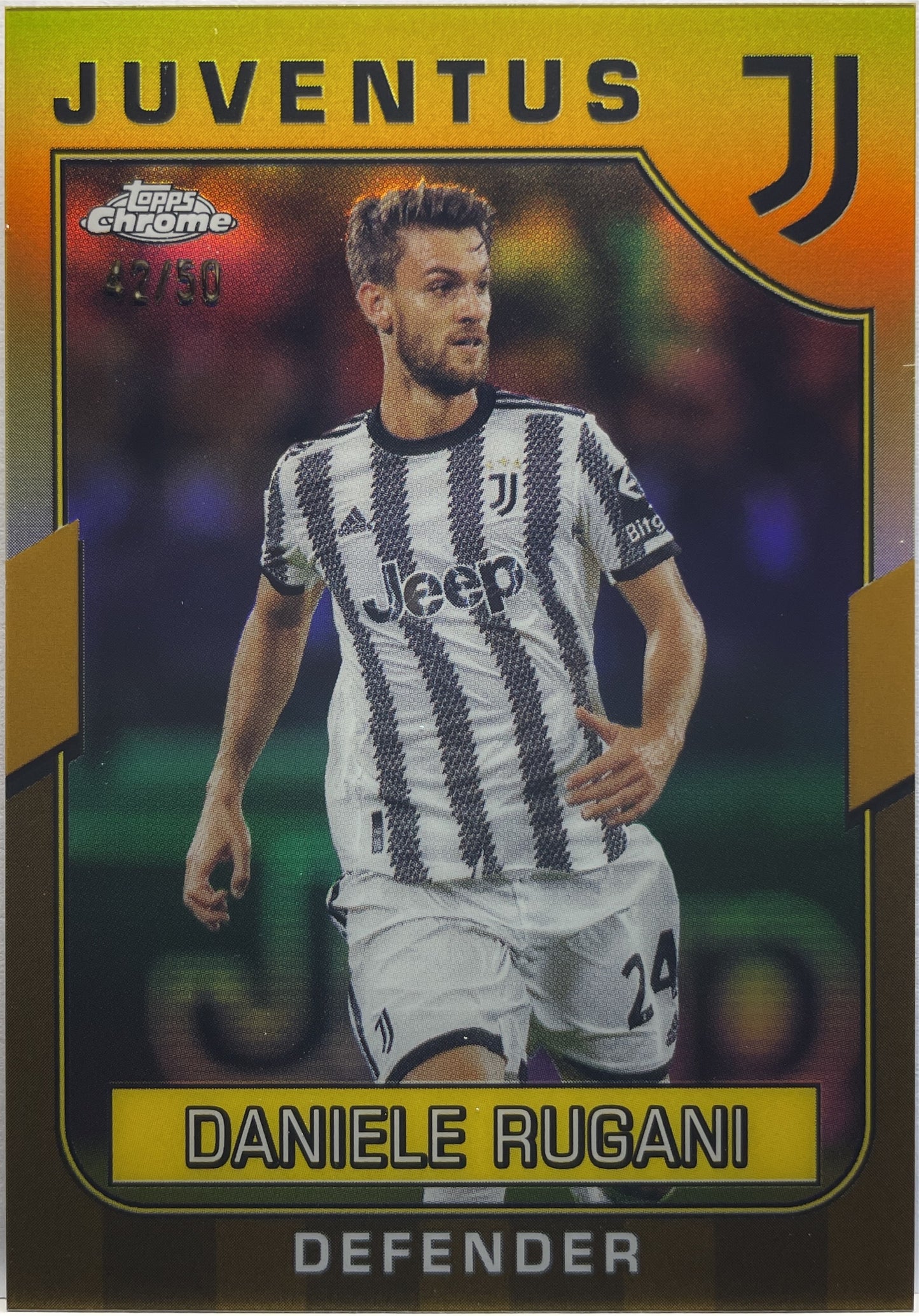 Daniele Rugani 42/50 Gold Topps Chrome Juventus 2022/23