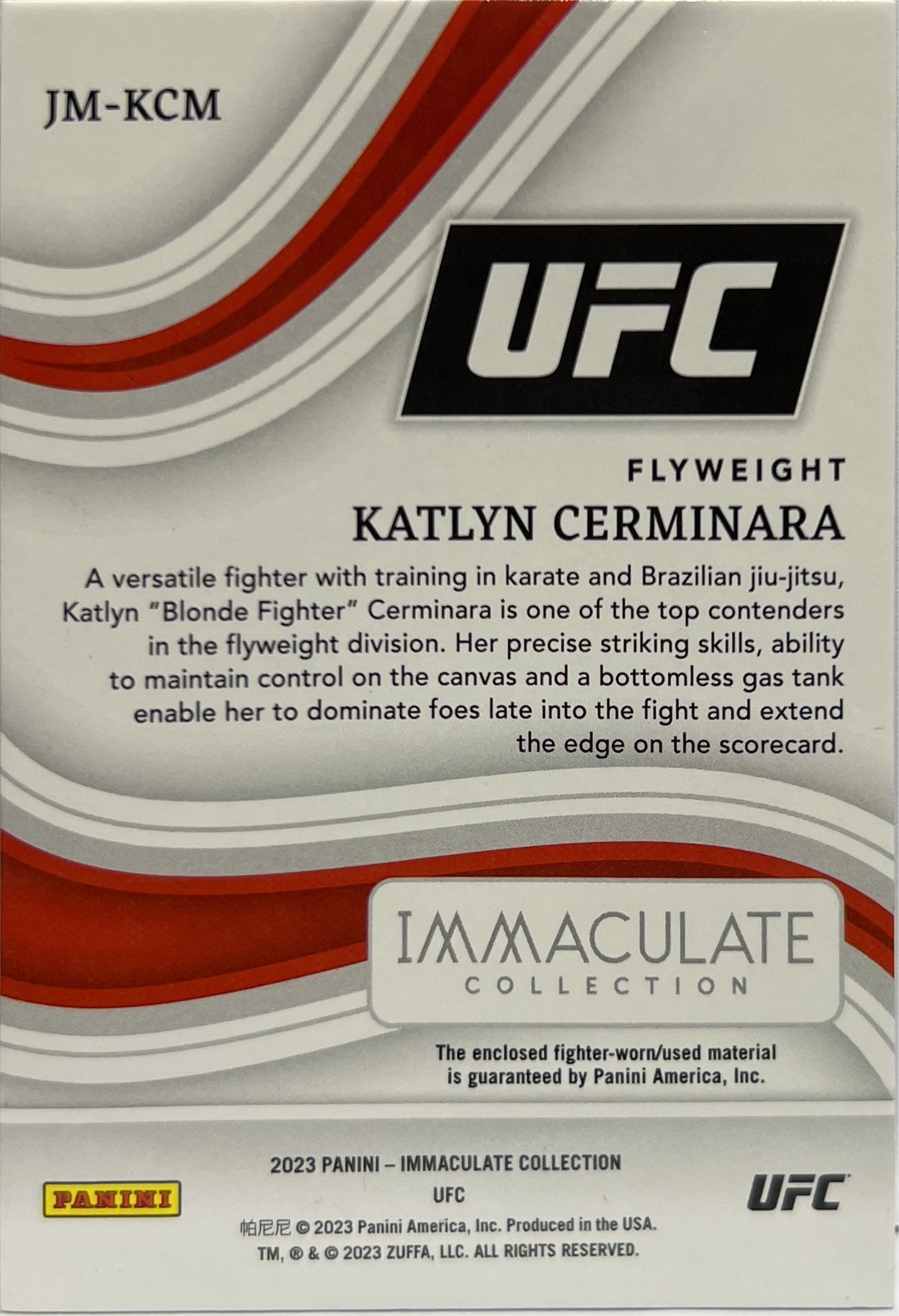 Katlyn Cerminara 4/10 Patch Gloves Immaculate UFC 2023