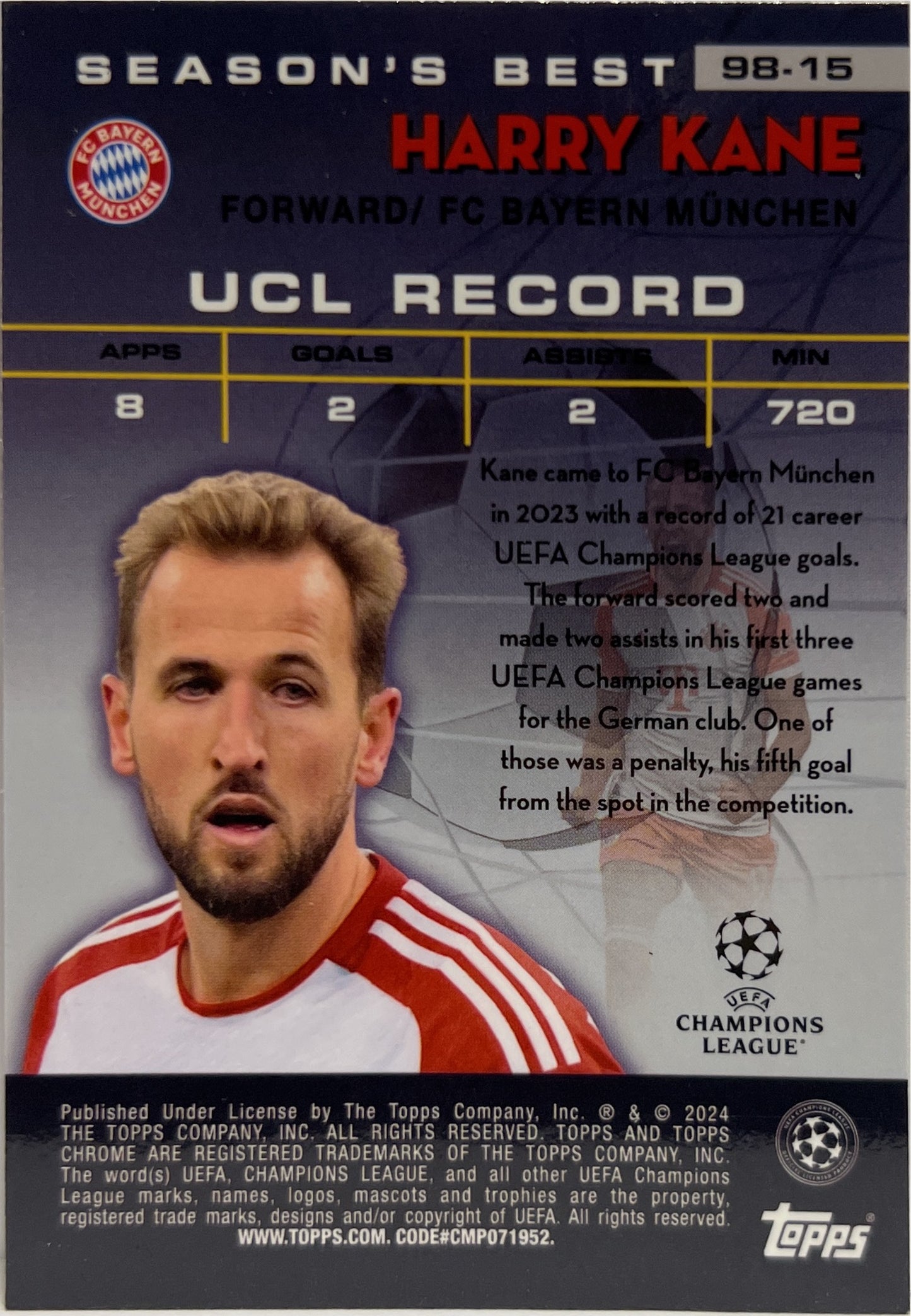 Harry Kane Shooting Stars Orange Wave Topps Chrome UCC 2023/24