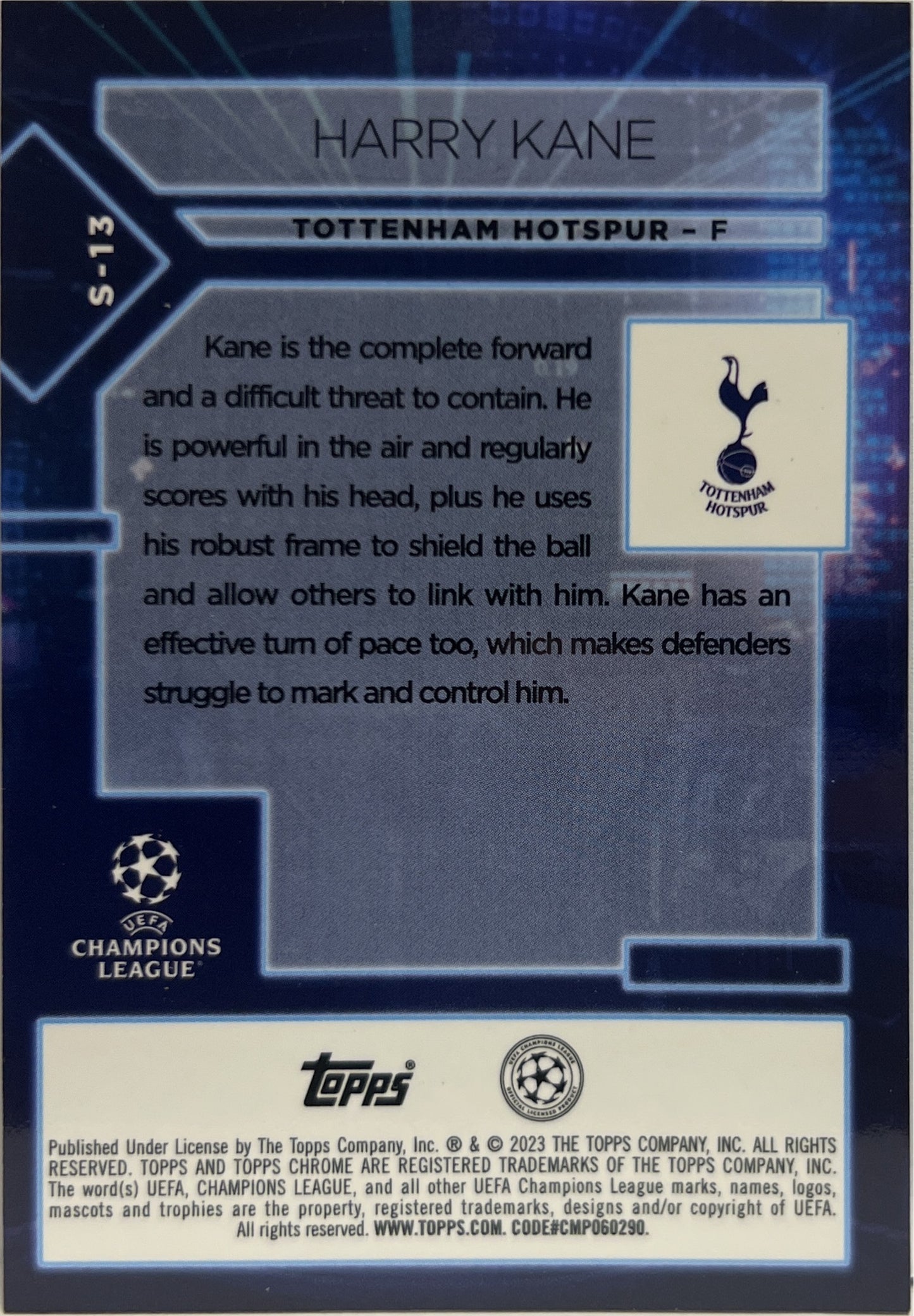 Harry Kane Specimen Gold Wave Topps Chrome UCC 2022/23