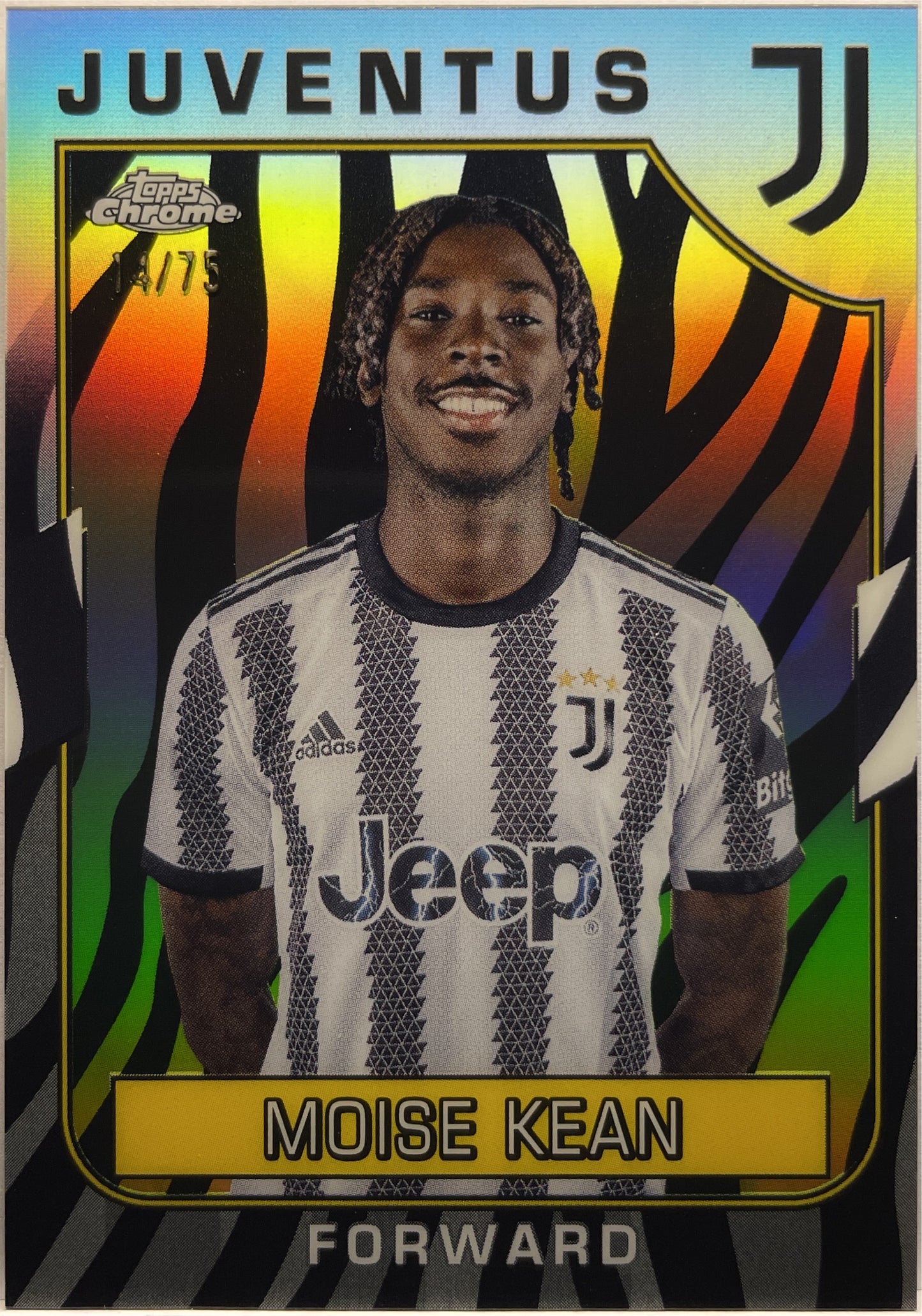 Moise Kean 14/75 Zebra Topps Chrome Juventus 2022/23