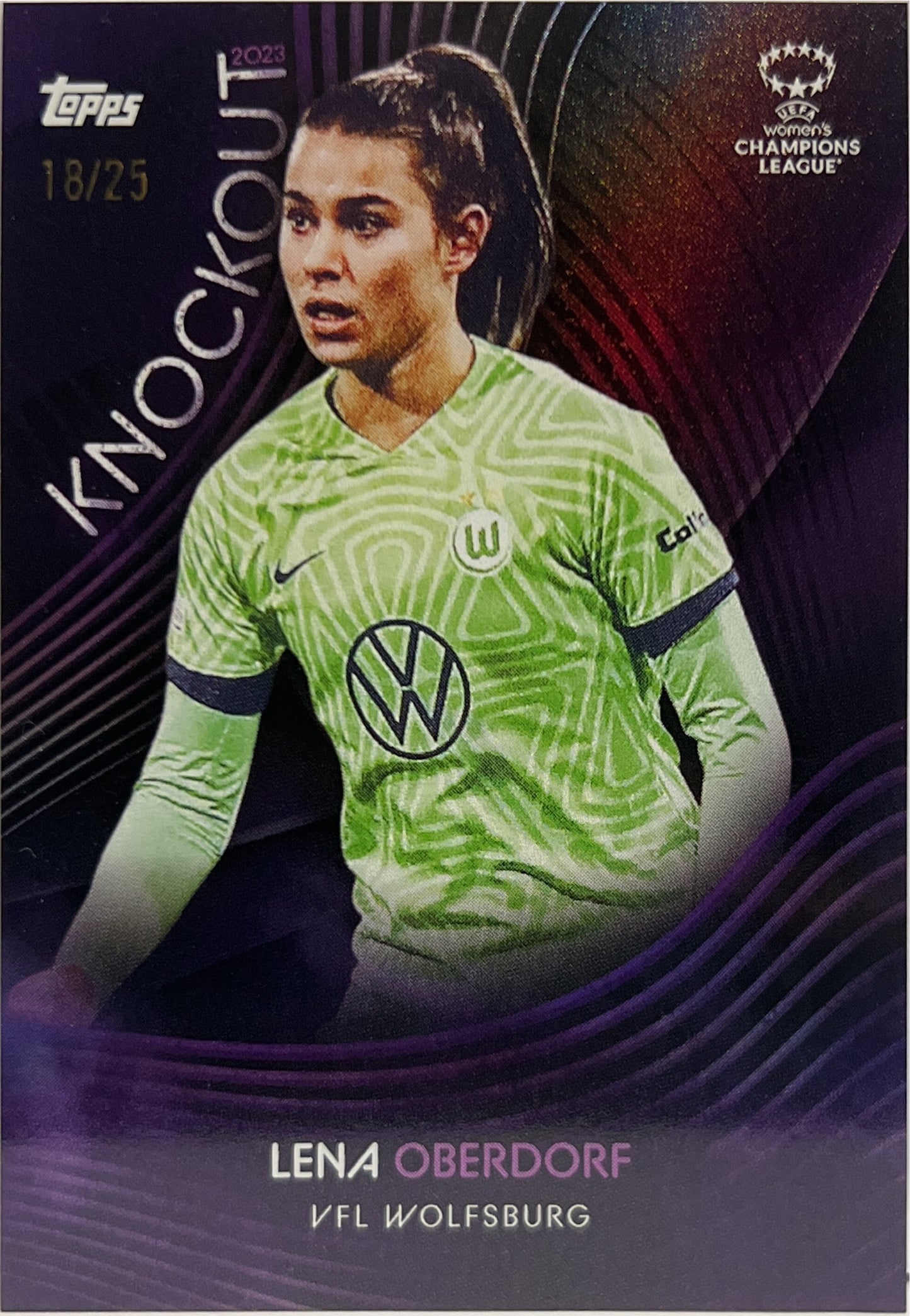Lena Oberdorf 18/25 Green Topps Knockout UCL 2022/23