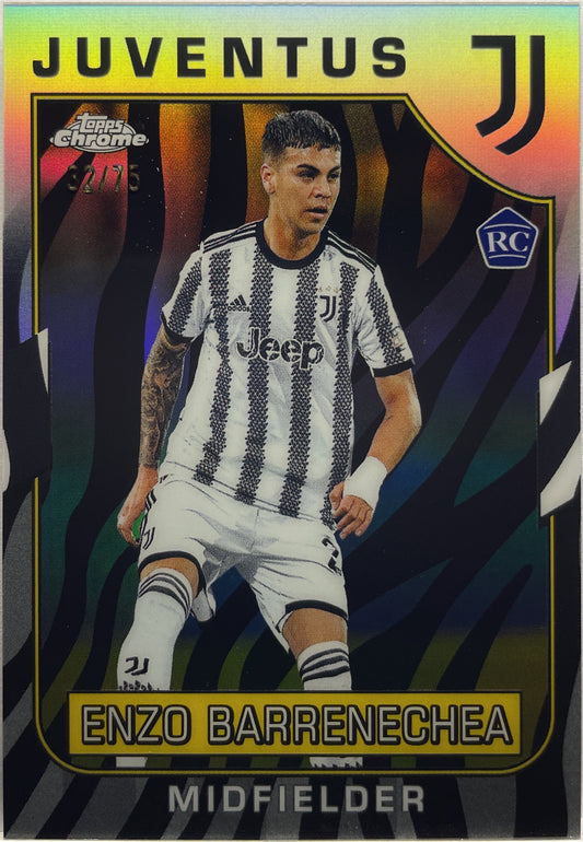 Enzo Barrenechea 32/75 Rookie Zebra Topps Chrome Juventus 2022/23