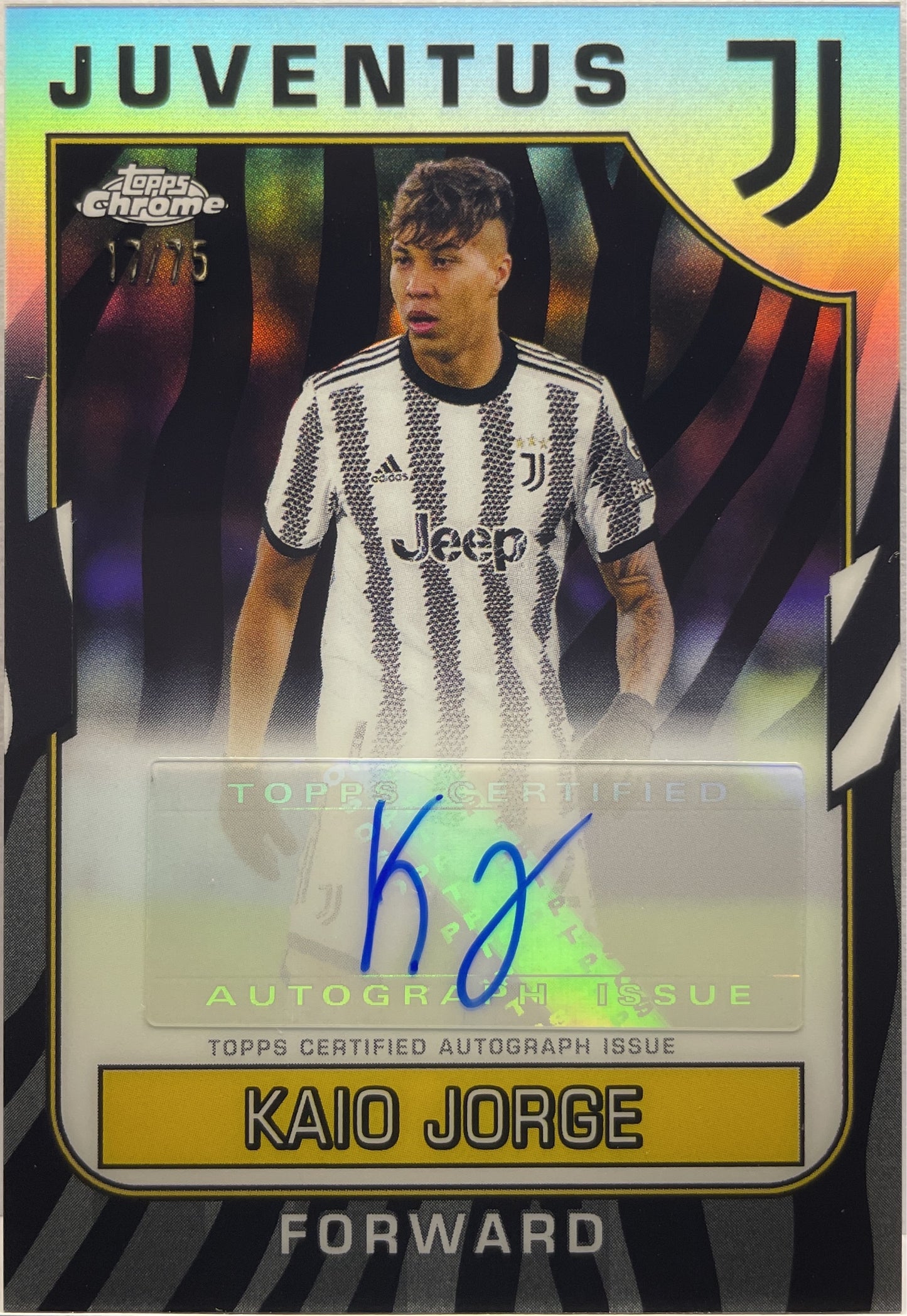 Kaio Jorge 17/75 Autograph Zebra Topps Chrome Juventus 2022/23